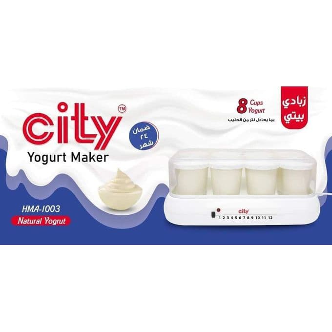 City 1-Liter Yogurt Maker with 8 Individual Cups, White