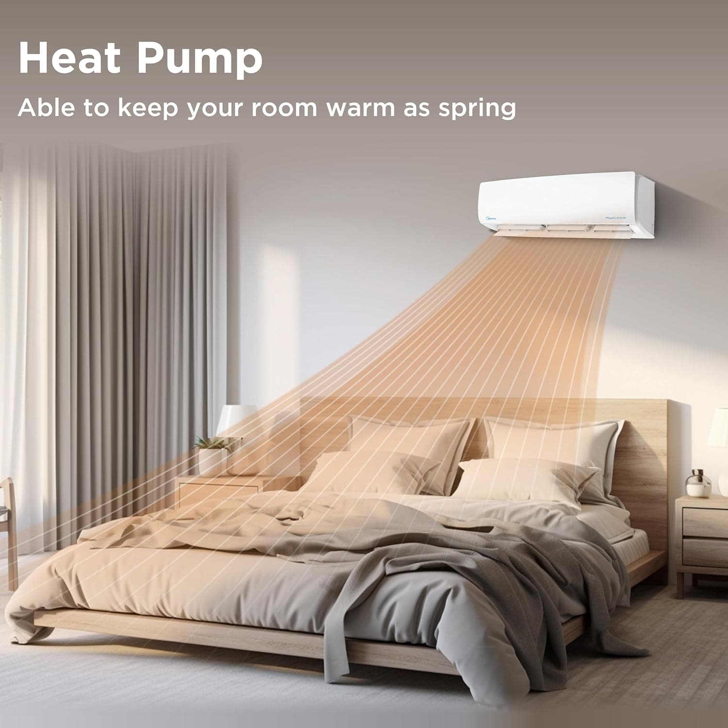 Midea Mission Pro Split Air Conditioner, Cooling & Heating, 1.5 HP, White MSC1T-12HR-NF