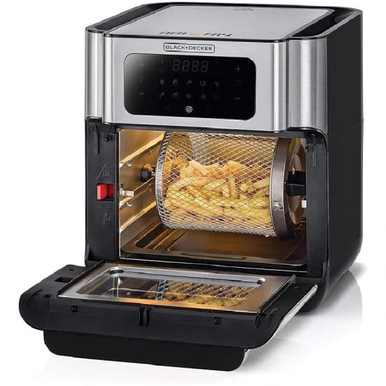 Black&Decker Air Fryer, 1500W, 12L, AOF100-B5 - Silver