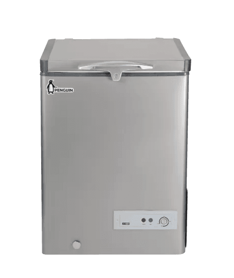 Penguin Chest Freezer, Stainless interior, 160 litre - Silver, ES171