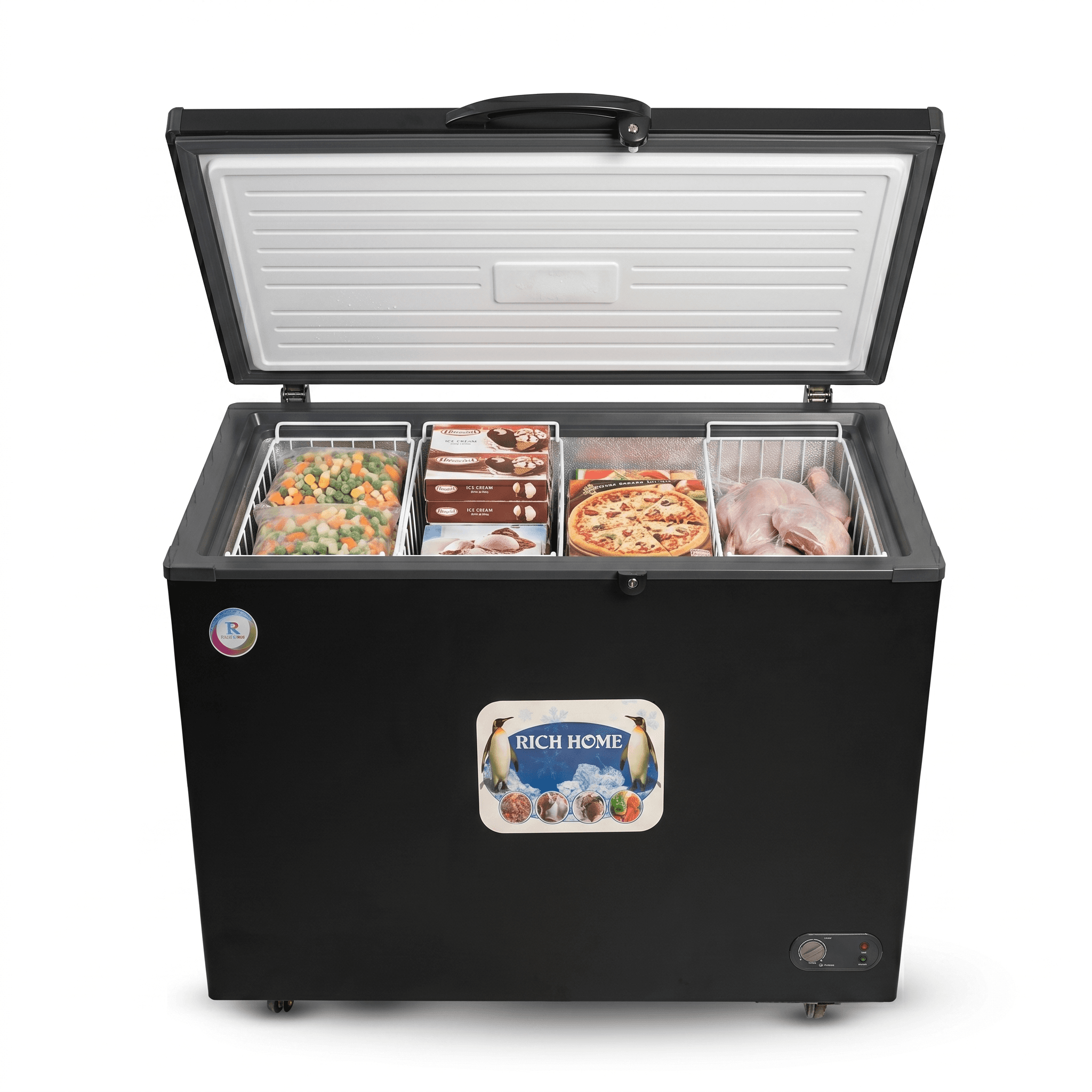 Rich Home Chest Freezer, De Frost - Silver, RH-CFD 350ss