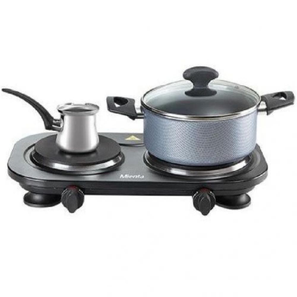 Mienta Duetto Hot Plates, 2 Burners, 2500 Watt, HP41225A - Black