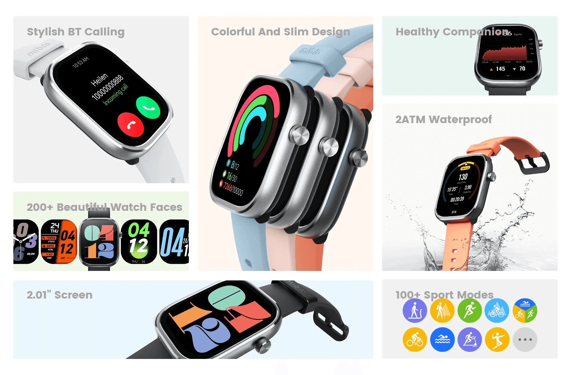 Mibro Smart Watch C4 - 2.01 Inch TFT - Silver