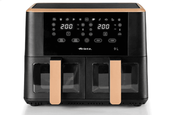 قلاية مزدوجة اريتي، 2400 وات، 9 لتر، درج شفاف، 4631 - روز جولد