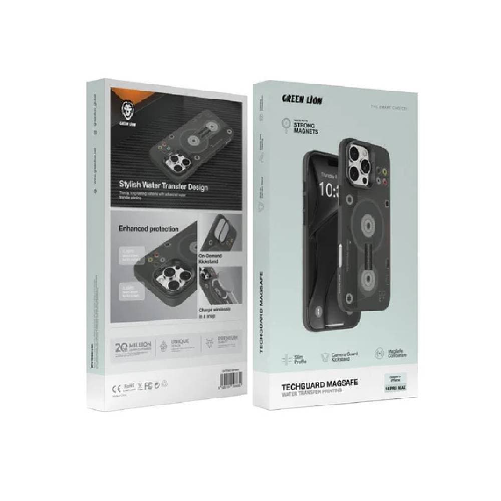 Green Lion iphone 16 Pro Grip TechGuard MagSafe - Black