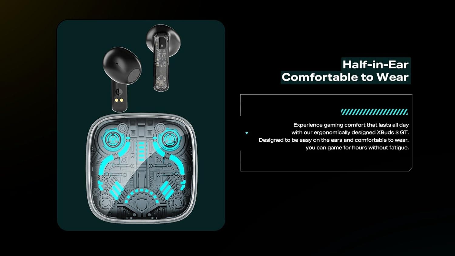 Infinix XBuds 3 GT In-Ear Earbuds, Up to 28 Hours, Black - XE30