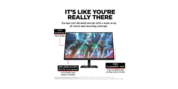 HP Omen 27s – 27 Inch FHD 240Hz Gaming Monitor
