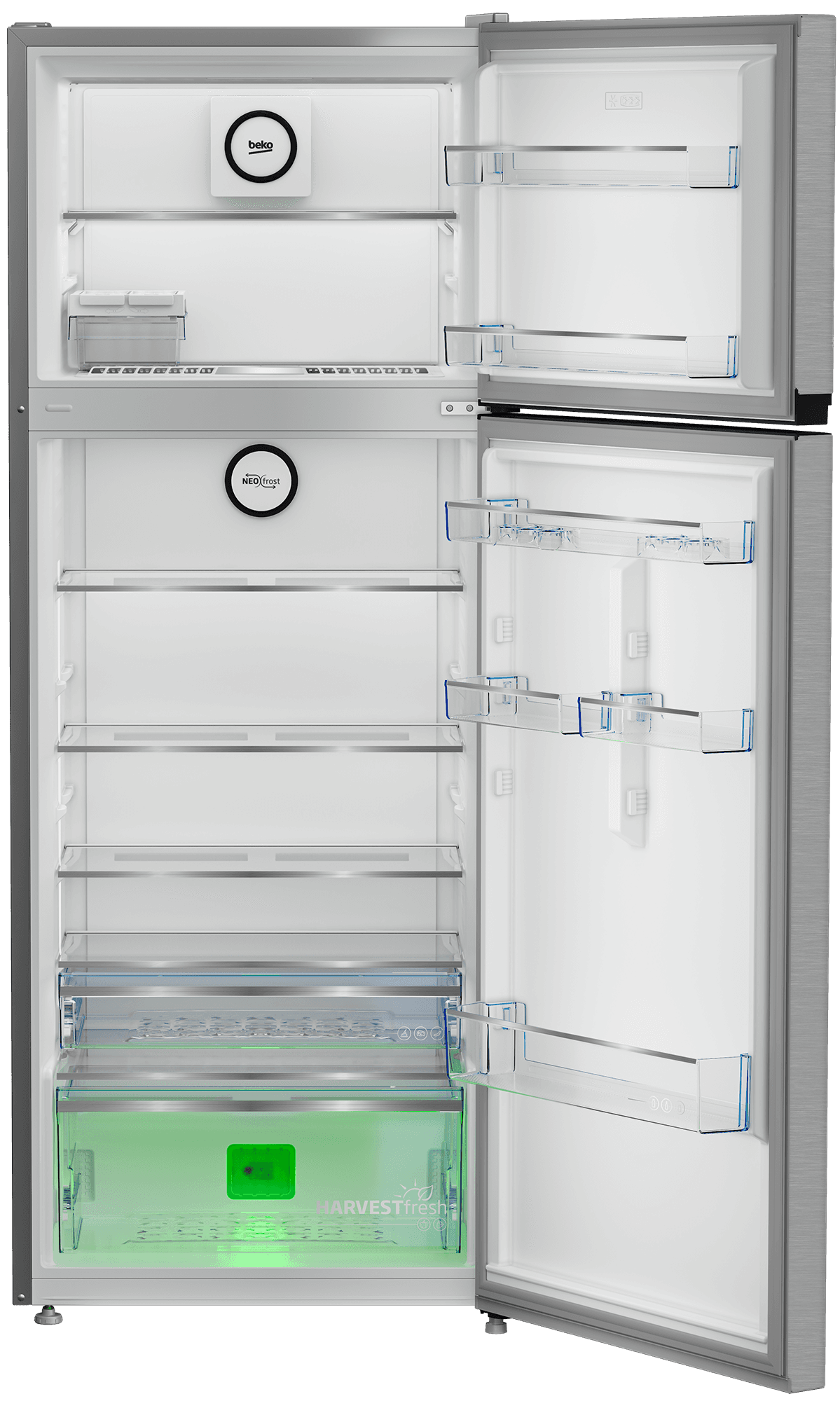 Beko No Frost Refrigerator, 2 Doors, 406 Liters, Inverter, RDNE455M20XBIDS - Silver