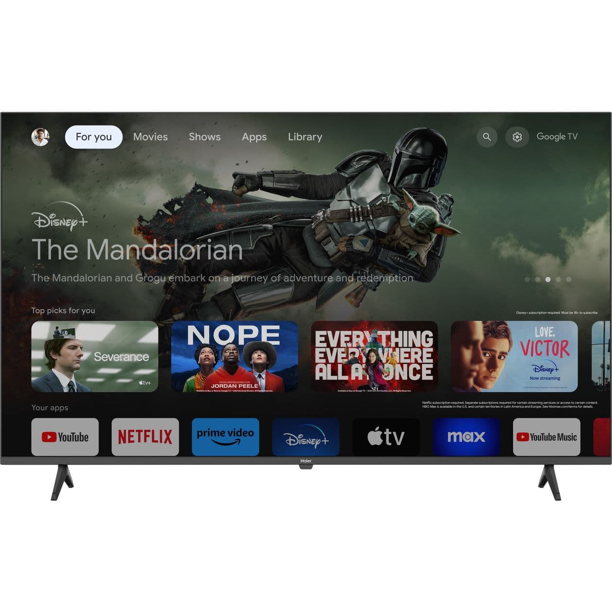 Haier Smart TV, 50 Inch, 4K UHD, Built-in Receiver, H50K80EU - Black