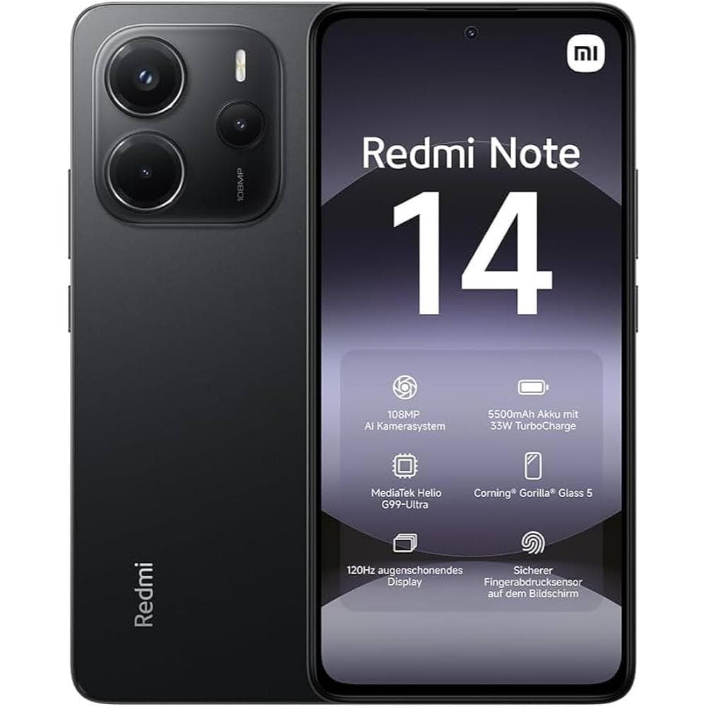Xiaomi Redmi Note14, 128 GB, 8 GB, 5G, Dual SIM - Black, 24117RN76G/B/AS
