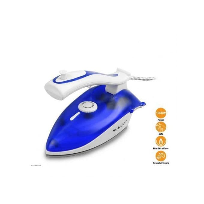 Sokany 1000W Blue Steam Iron for Clothes with One-Year Local Warranty