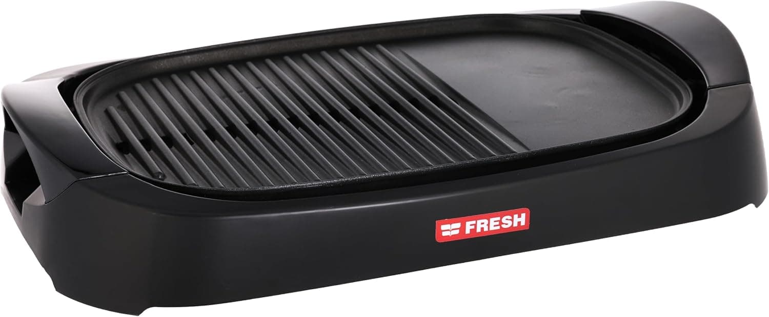 Fresh Electric Grill, 2000 Watt, Glass, Without Cover, 12356 HG2000 - Black