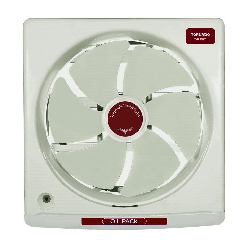 Tornado Wall-Mounted Extractor Fan, 25 cm, TVH-25CM - Cream