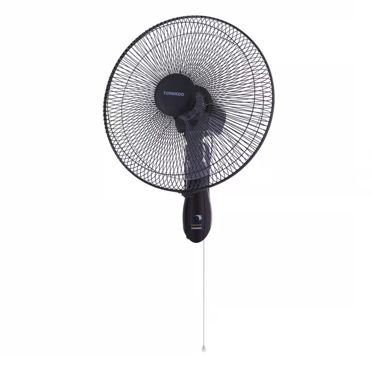 TORNADO Wall Fan 16 Inch, 4 Blades, Black TWF-16