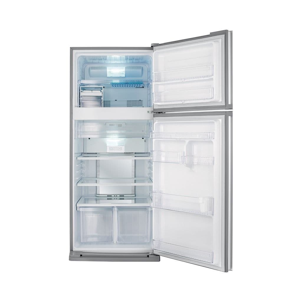 Sharp Refrigerator, 2 Doors, 16 Feet, 450 Liters, Glass, Digital, Inverter, SJGV58GSL - Silver
