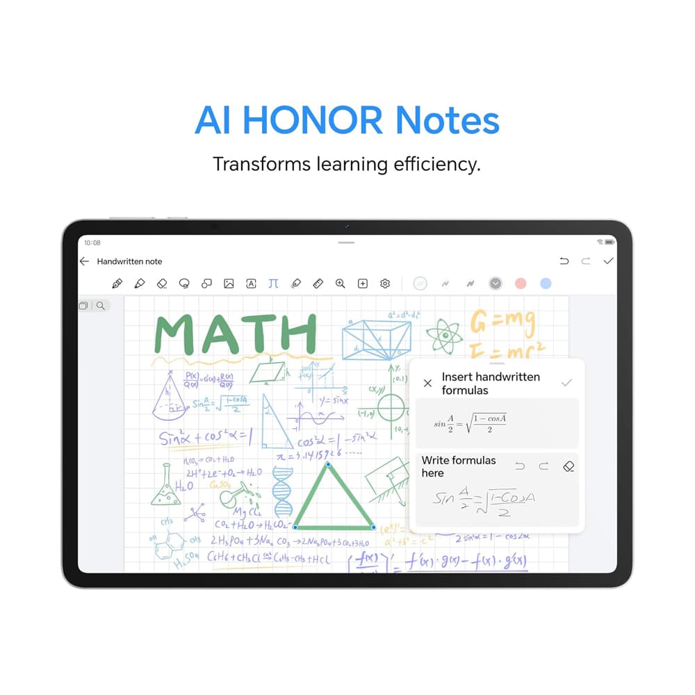 Honor Pad 10, 12.1-inch screen with Bluetooth keyboard, 256GB storage, 8GB RAM, Wi-Fi - Gray