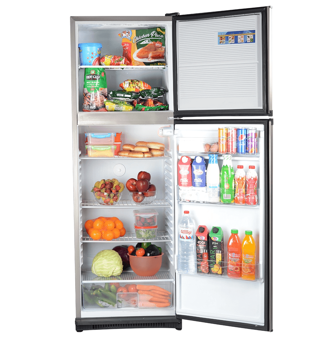 PENGUIN Refrigerator, 14 Feet, 340 L Defrost - Silver, FG390-SL