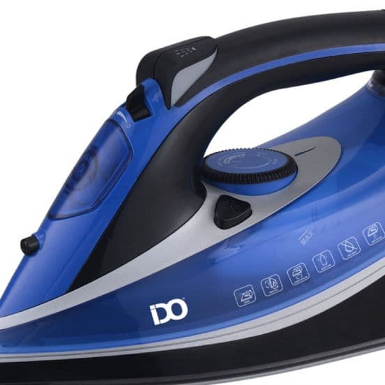 IDO Steam Iron, 2800 Watt, Ceramic Soleplate, SI2800-BGY - Blue*Black