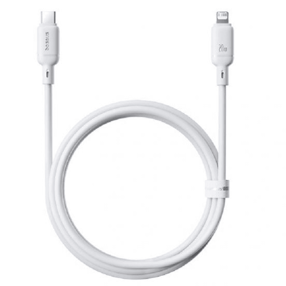 Baseus Silky Series Cable, Type-C To Lightning, 20Watt, 2M - White 