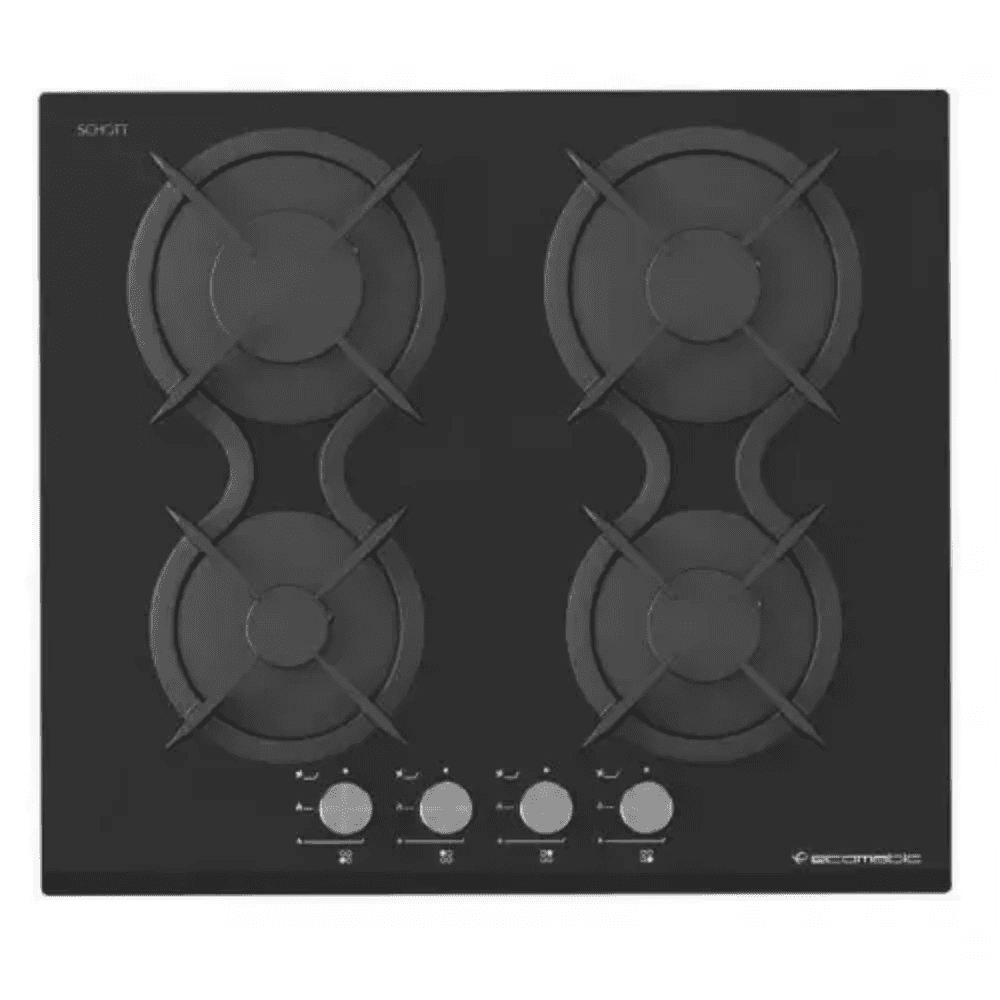 Ecomatic Built-in Gas Cooker, 60 cm, 4 Burners, S617DC - Black
