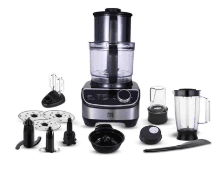 product-One Life | Food Processor, 1300 Watt, 3 Liter Bowl - Black Stainless, FP1300S