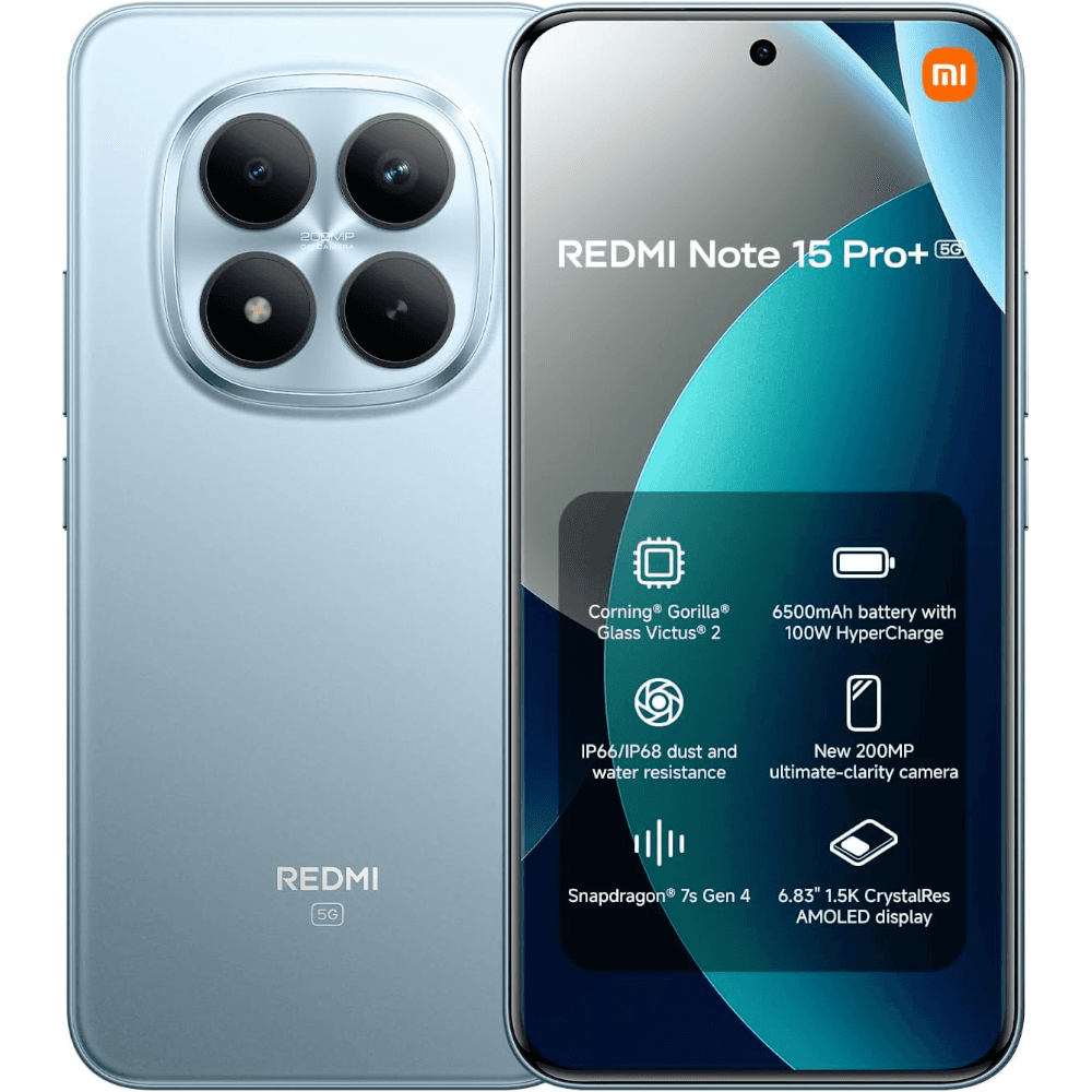 Xiaomi Redmi Note 15 Pro Plus Dual SIM, 256GB, 12GB RAM, 5G - Glacier Blue