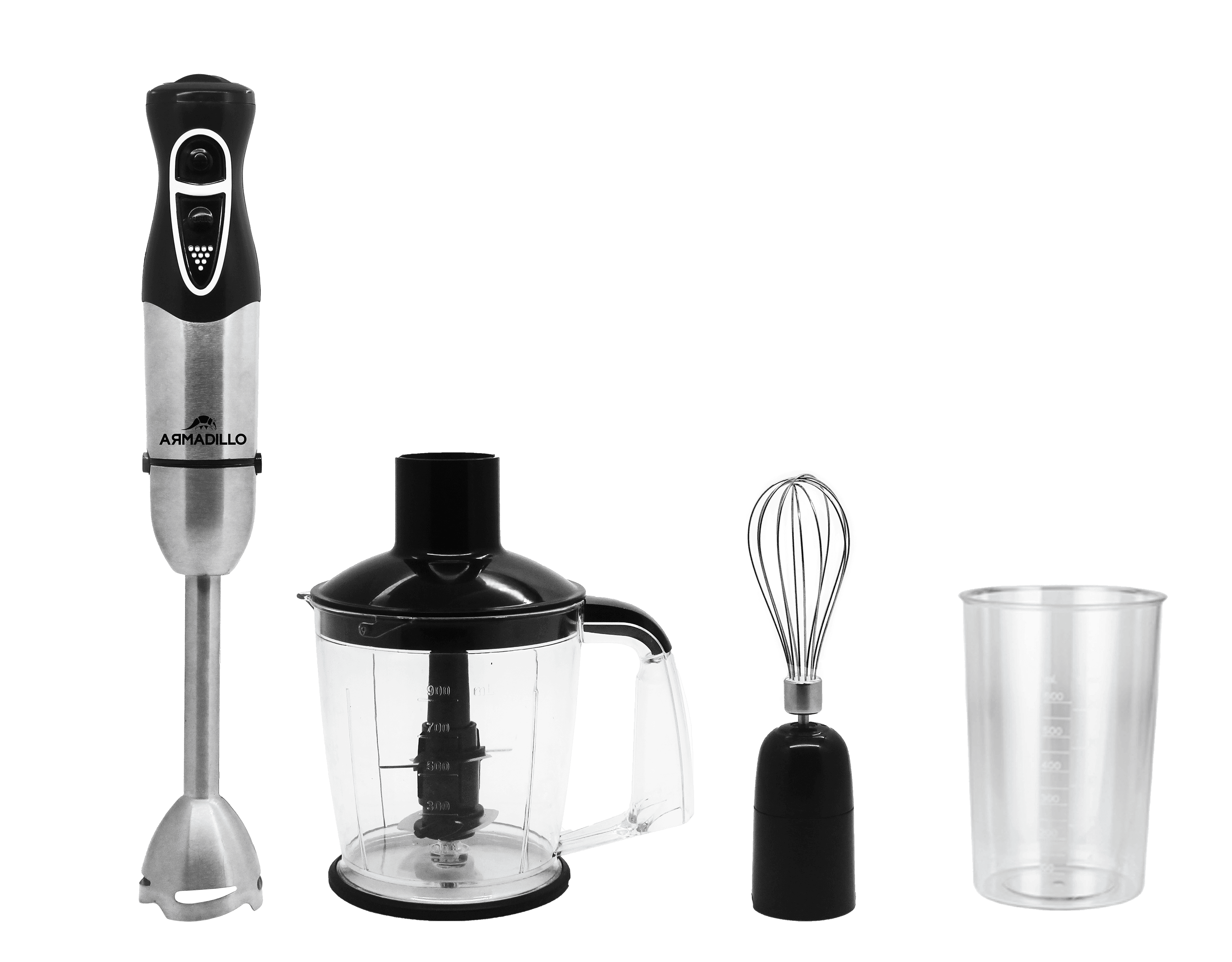 Armadillo Hand Blender, Multifunctional, 1000 Watts - Black, ARM-SDA-HBLDG-BK-006