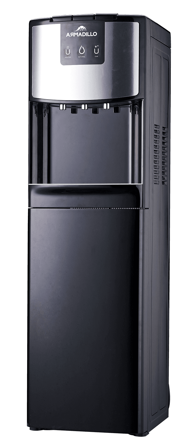 product-Armadillo Normal Water Dispenser with Cabinet, 2 Taps – Black, ARM-WDS-CAB-BK-0003