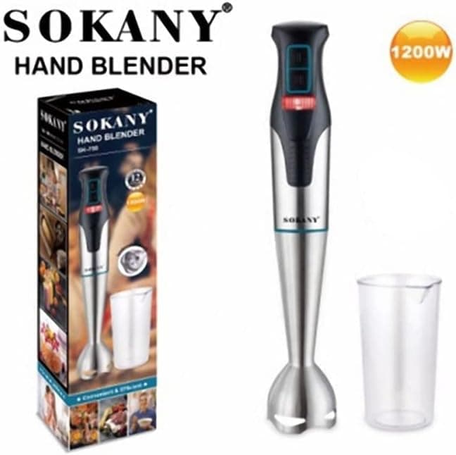 Sokany SK-758 Stainless Steel Hand Blender, 1200W, Silver