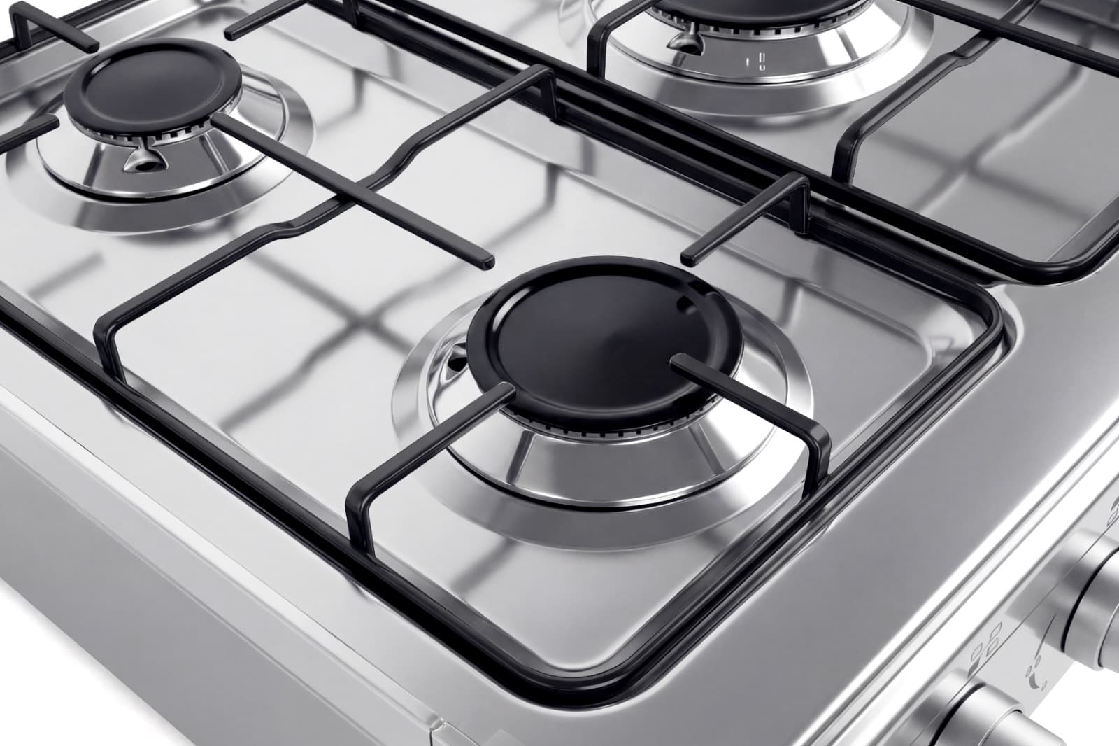 Otcha stainless steel gas hob, 5 burners, 60×80 cm - Silver