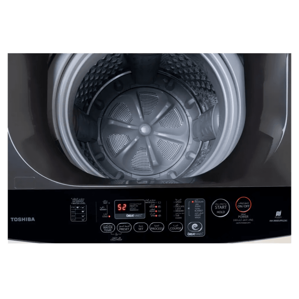 Toshiba Washing Machine, Top Load, 9 kg, AW-J900DUPEG(MK) - Grey
