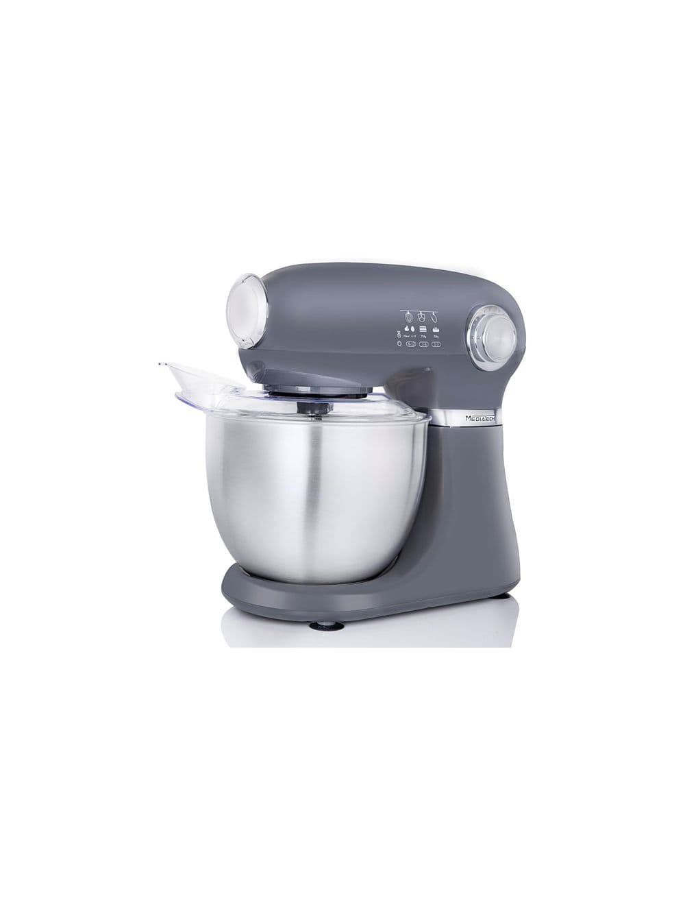 Media Tech Stand Mixer 1200 Watt 5.5 Liter 12 Speed level - Gray - MT-STM505