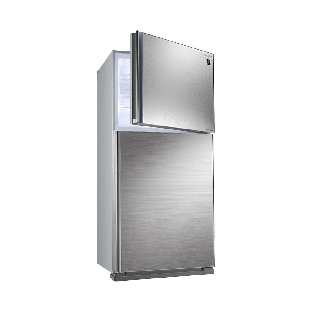 Sharp Refrigerator, 2 Doors, 16 Feet, 450 Liters, Glass, Digital, Inverter, SJGV58GSL - Silver