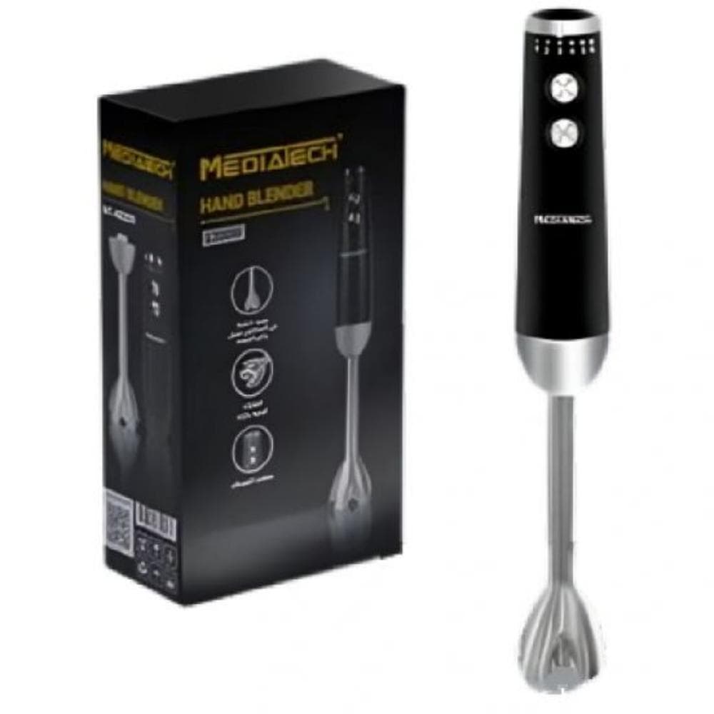 Media Tech MT-HB300 Hand Blender, Stainless Steel, 6 Speeds - Black