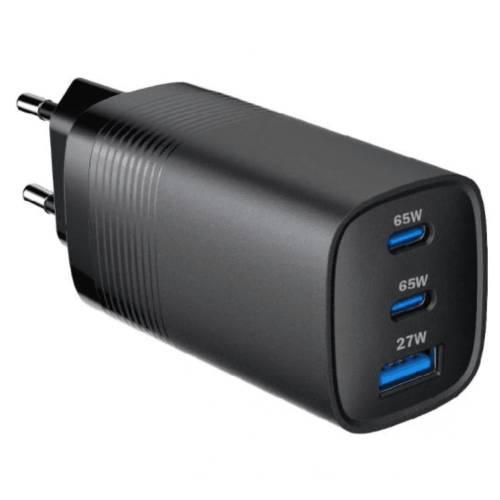 Smart Gate Wall Charger PD 65W 3 Port - Black