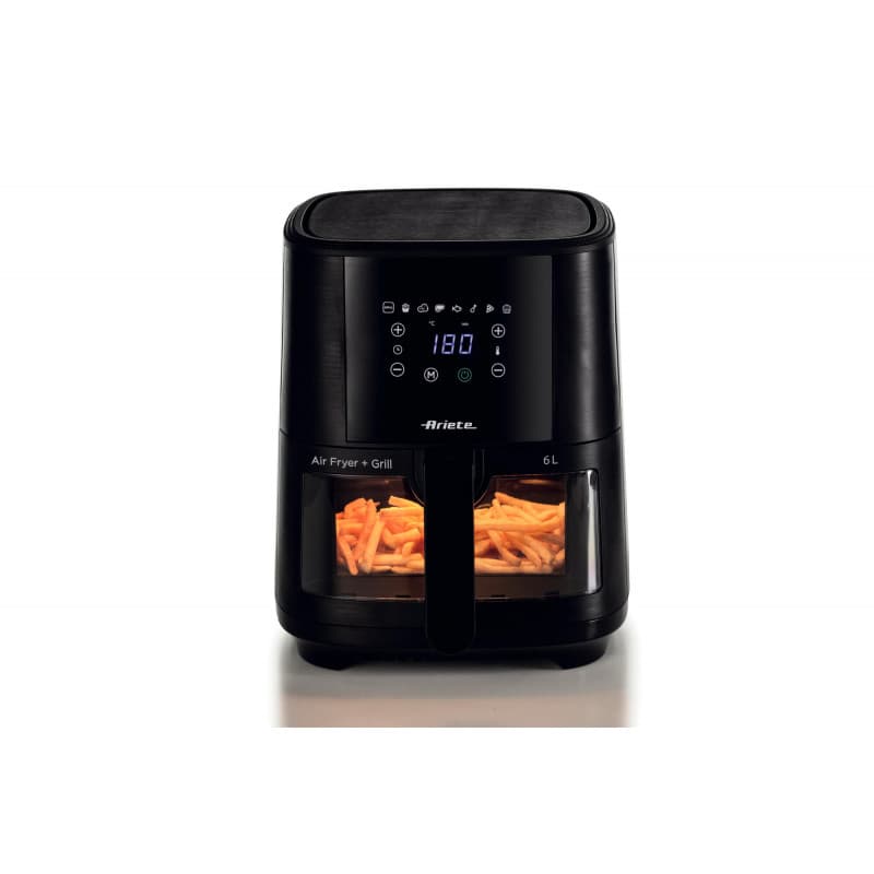 Ariete Digital Fryer, 1300 Watt, 6 Liter, Transparent Drawer, 4626 - Black