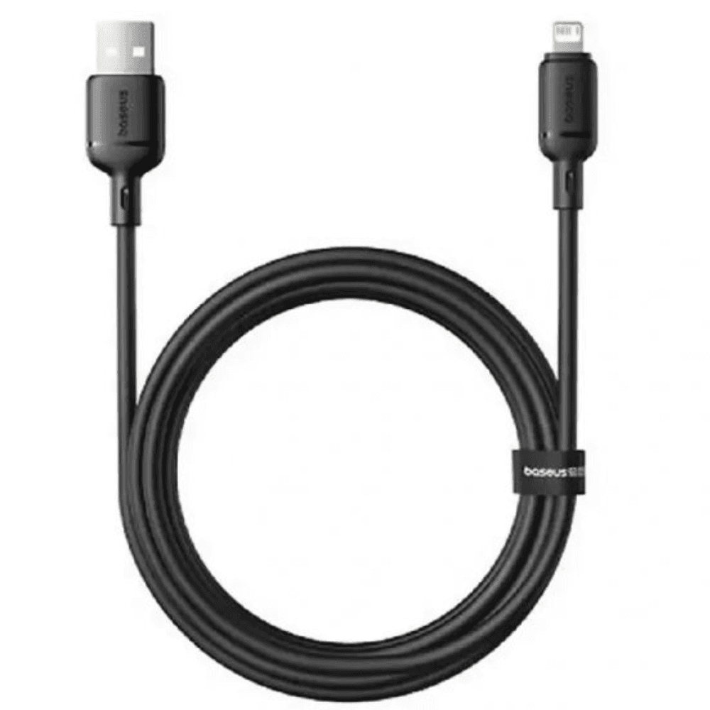 Baseus Silky Series Cable, USB-A To Lightning, 2.4A, 1M - Black