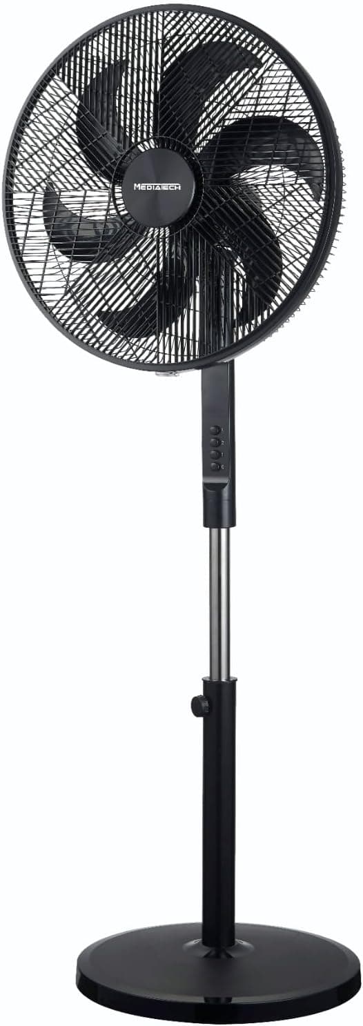 مروحة ستاند ميديا تك، 18 بوصة، 6 ريشة، 3 سرعات، MT-SF42M - اسود