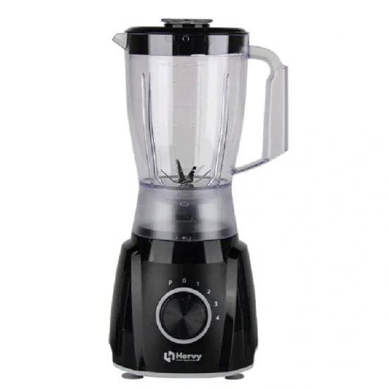 Hervy Stormy Blender, 1.5L, 600W, 4 Speeds, Turbo, 1 Chopper, 1 Grinder - Black
