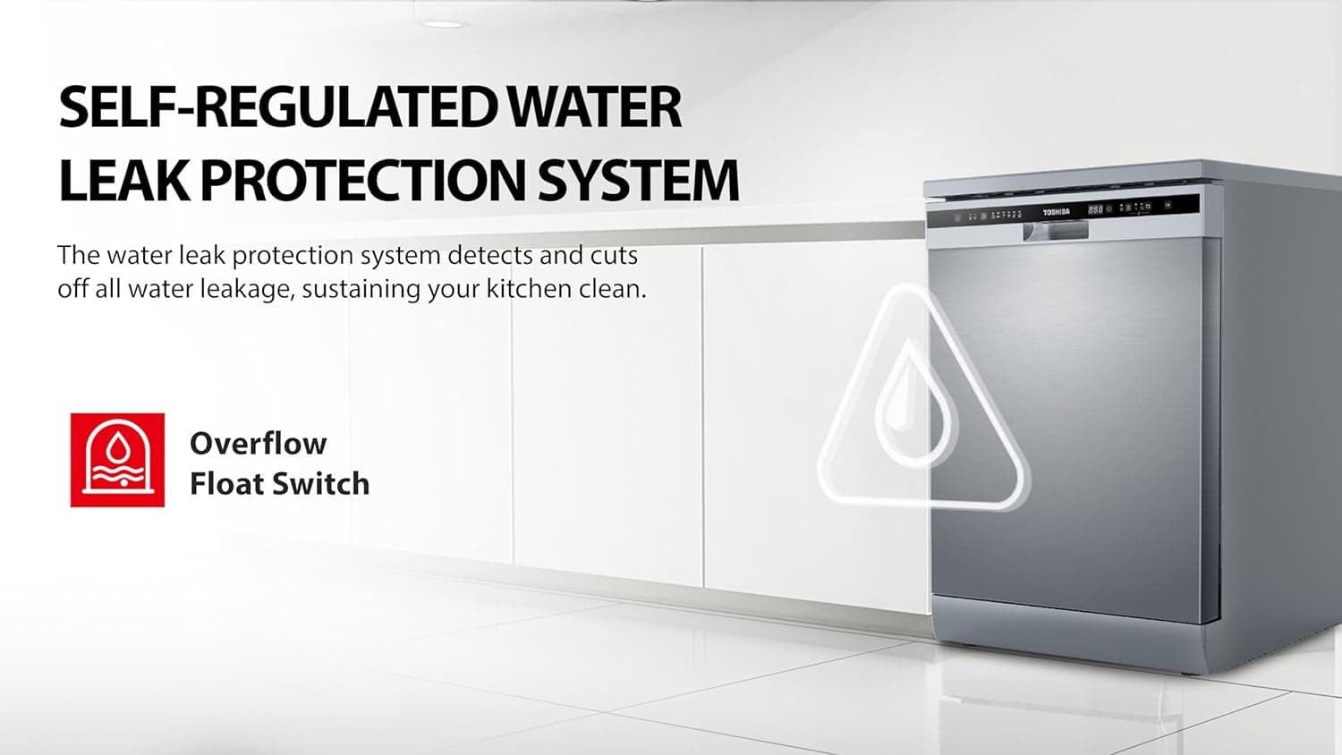 Toshiba Dishwasher, 13 Place Settings, 6 Programs, Freestanding - Silver, DW-13F8AF(SS)-EG