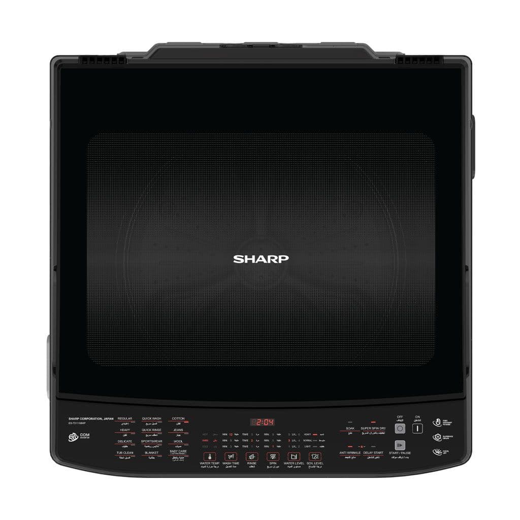 Sharp Washing Machine, 11 kg, DDM inverter, with Pump - Black, ES-TD11GBKP