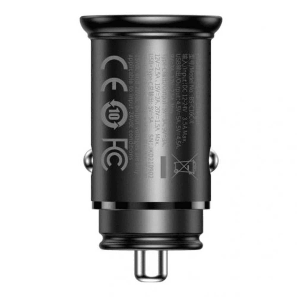 Baseus Metal Car Charger, 30W, CCALL-BS01 - Black