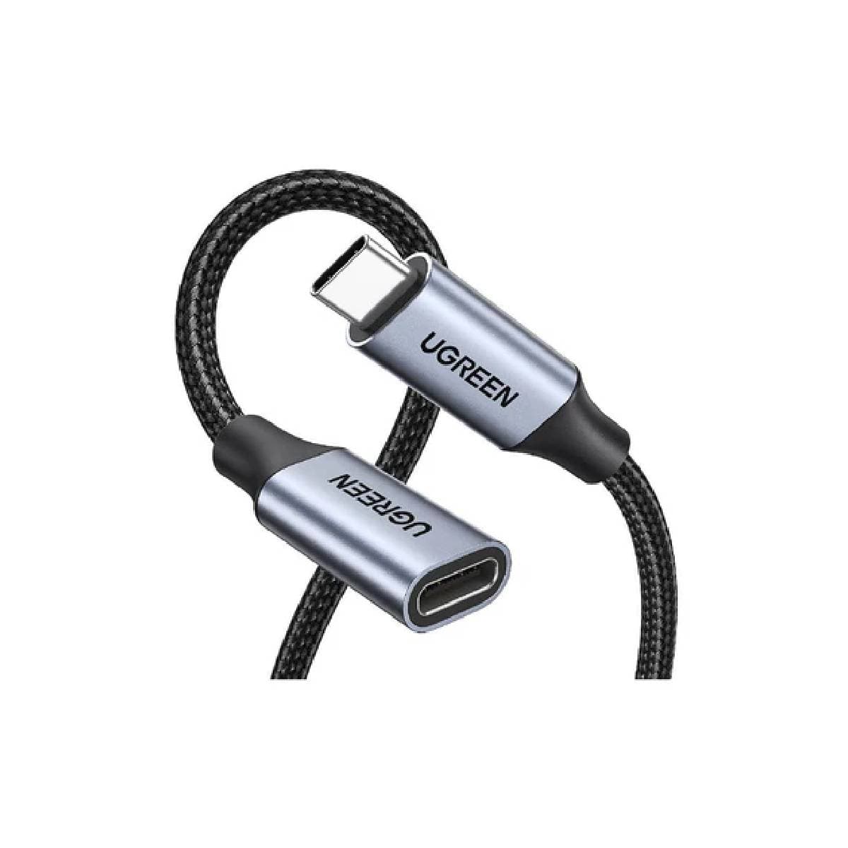 Ugreen US372 USB-C Male to USB-C Female Gen 2 Extension Cable 1 m - Dark Gray
