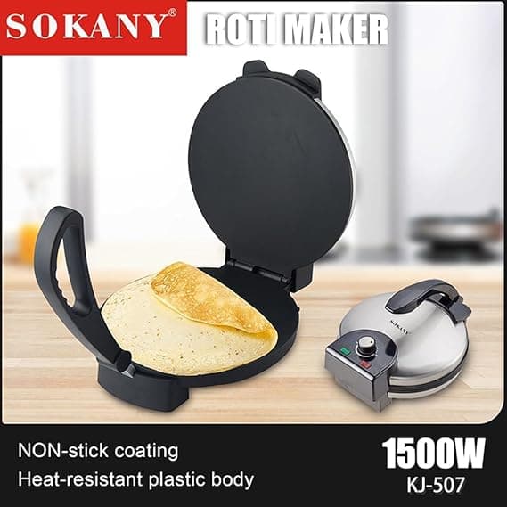 Sokany Roti Maker, 1500 Watt - Black, KJ507