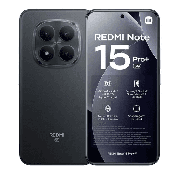 Xiaomi Redmi Note 15 Pro Plus Dual Sim, 512GB, 12GB Ram, 5G - Black