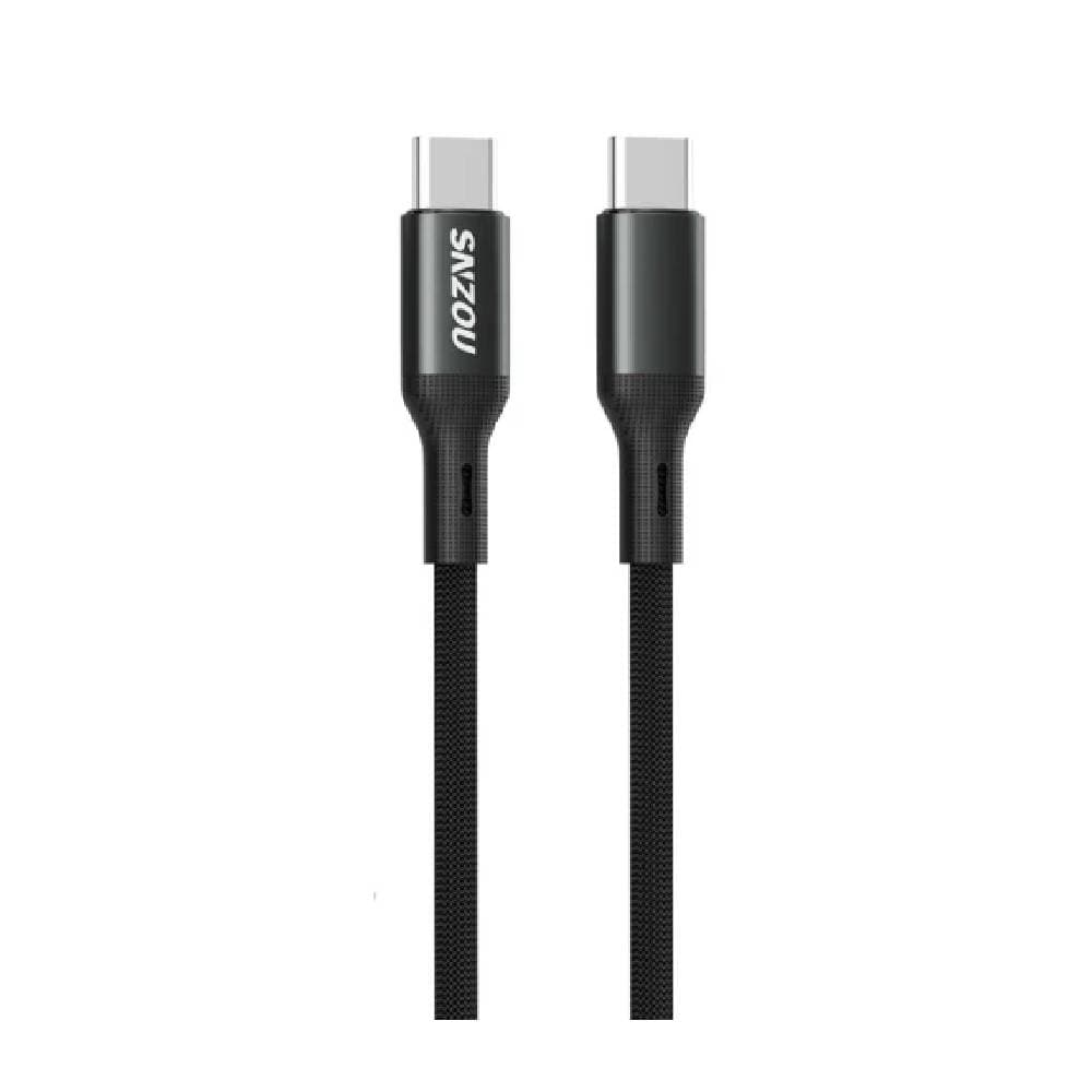 كابل سنزو SN-133 PowerSync بقوة 100 واط من النوع C إلى النوع C بطول 1 متر - أسود