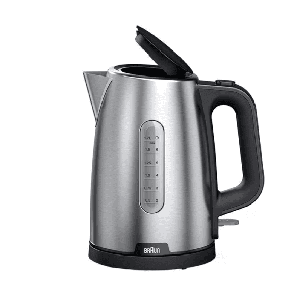 Braun Stainless Steel Kettle, 2200 Watt, 1.7 Liter, 2200 Watt, WK1500 - Black