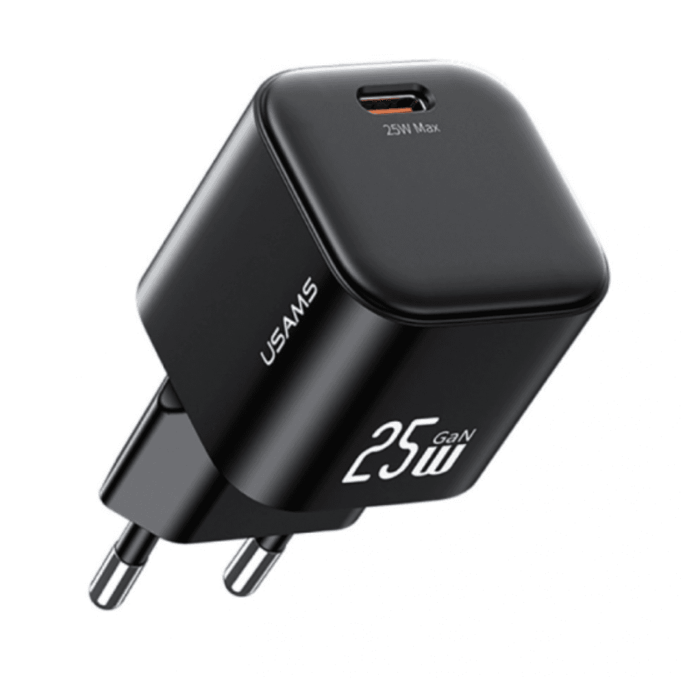 Usams CC289 Gan Mini Fast Charger Type-C PD 25W - Black