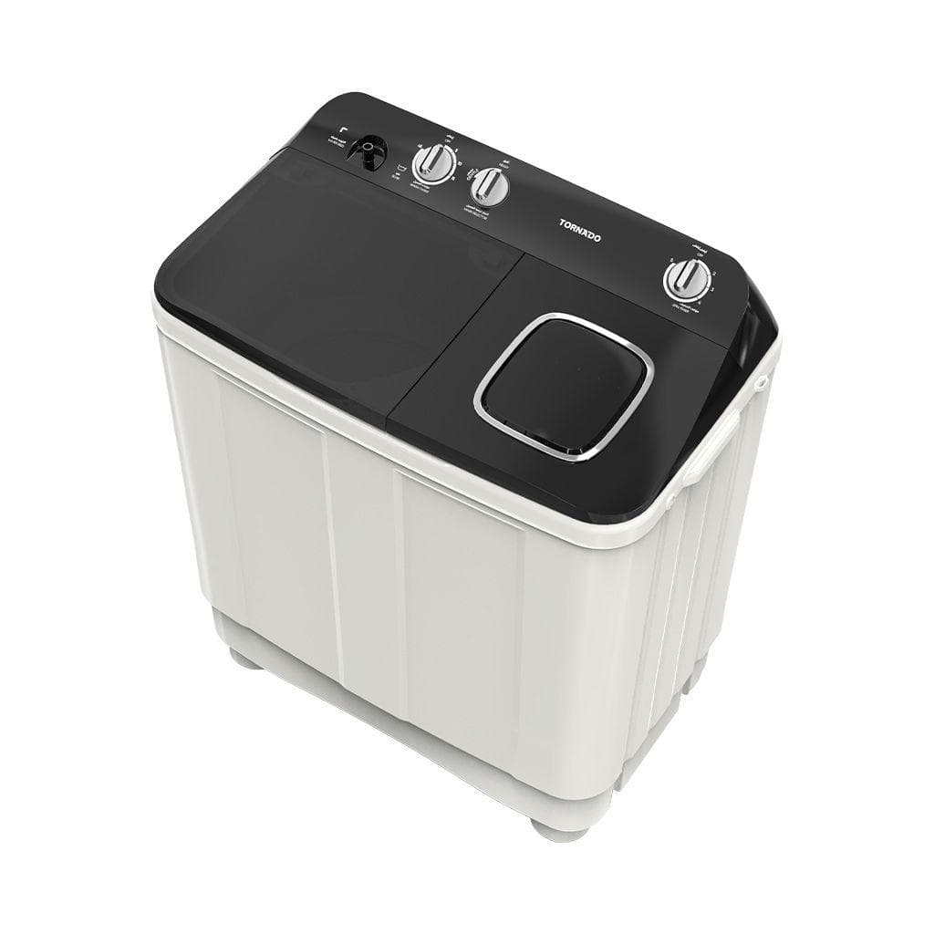 TORNADO Washing Machine Half Auto, 10 Kg - White Black, TMH-HS10C(WK)
