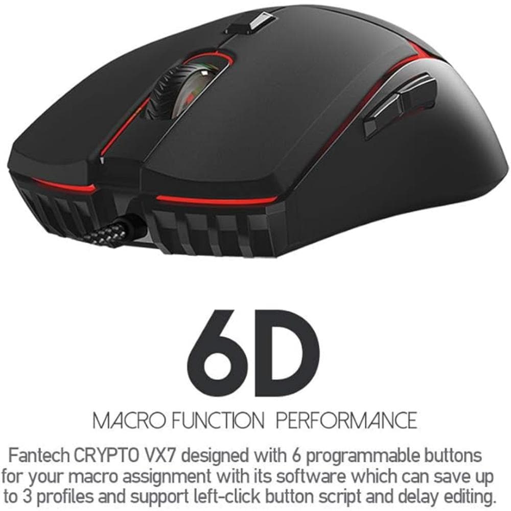 Fantech VX7 CRYPTO Gaming Mouse - Black